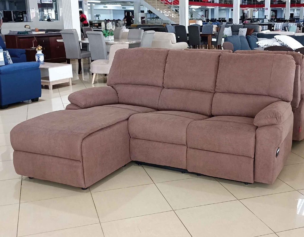 SOFA TELA L* 3330# 2PUESTOS+CLEOPATRA CHOCOLATE LHF FRENTE IZQUIERDO