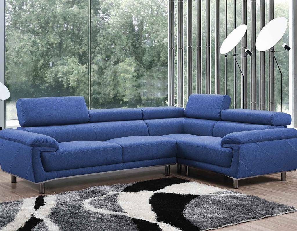 SOFA TELA L* LY8904# AZUL H529-34# 2P+ESQ+1P# DERECHO