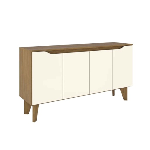 BUFETERO QUARTZO# S351-127# NATURE/OFF WHITE 4PUERTAS 150X40X80CM