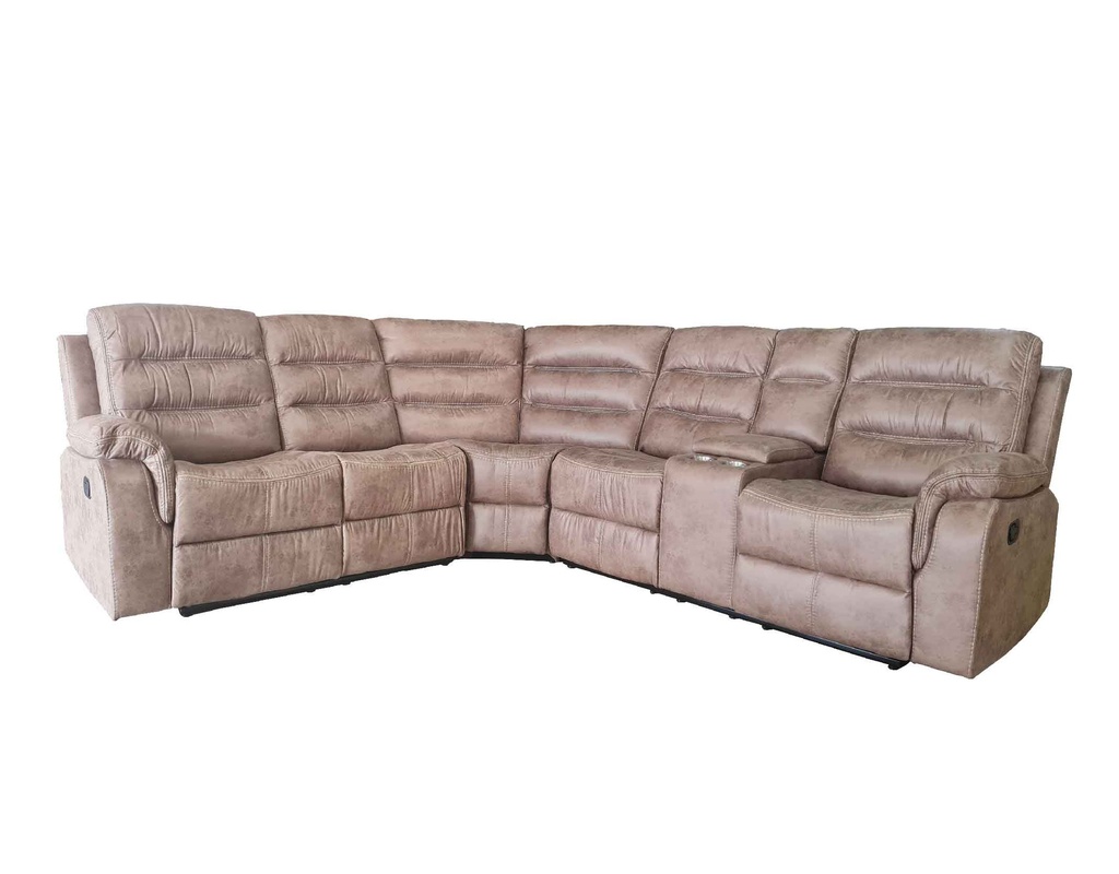 SOFA RECLINABLE TELA OVALADO CX057A-52L+CX057A-01+CX57A-52RD# COLOR TJ-034 BROWN (YCY1610-30)