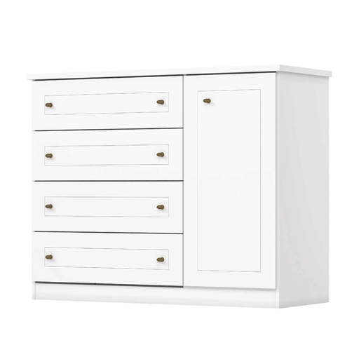 GAVETERO AMERICANO# D715-05# BLANCO# 4GV/ 1PTA# 101x126x51CM