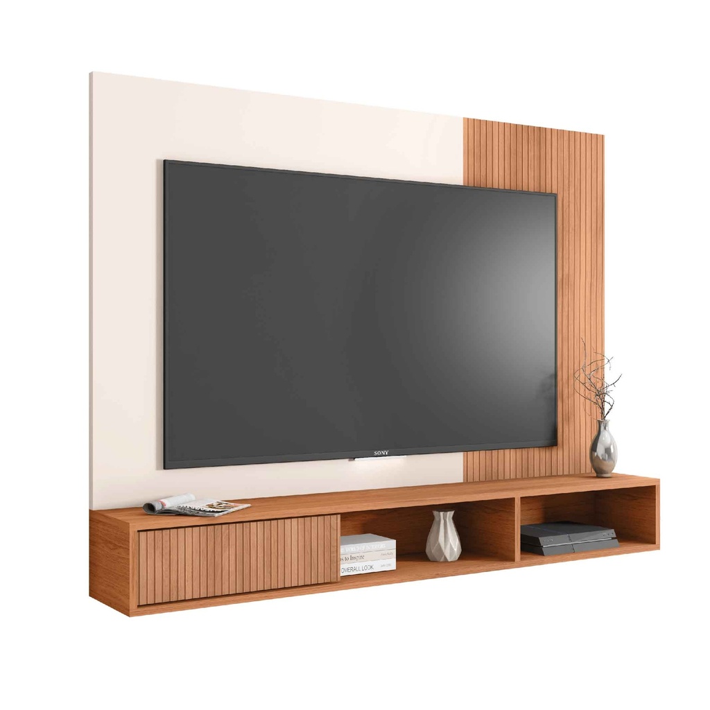 PANEL P/TV RITMO 1.36# MAX TV 55" FREIJO/OFF-WHITE# 136X26X108CM