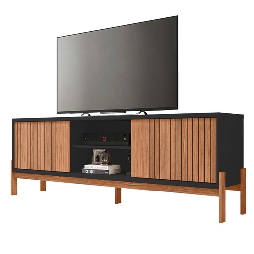 GABINETE P/TV TANNEN 1.8# TV MAX DE 72" FREIJO/PRETO# 180X36X62CM