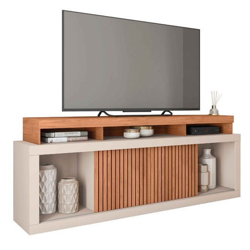 GABINETE P/TV AEGON# FREIJO/OFF WHITE# 180X39X74CM