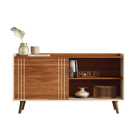 GABINETE P/TV AUSTIN# 1005142# 763# CINAMOMO MEL/PEROLA METALIZADO# 136X36X70CM