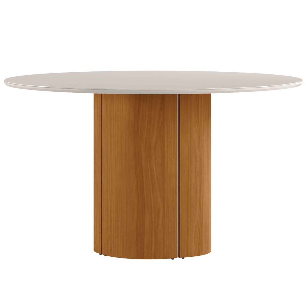 MESA COMEDOR SERENA# REDONDA 960# YPE DAMASCO/OFF WHITE# 135X78CM