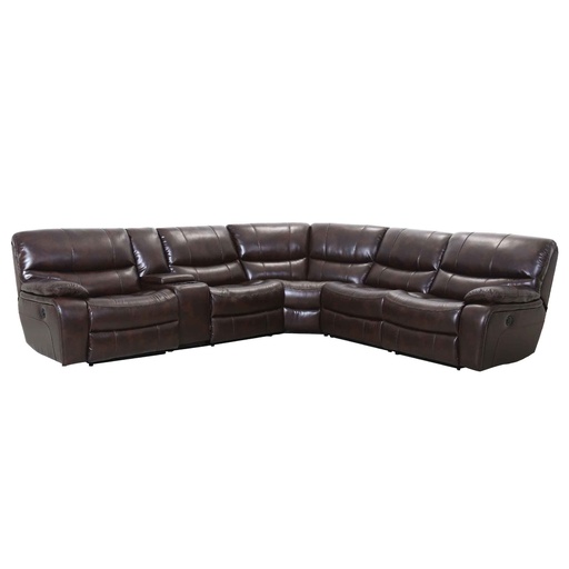 SOFA RECLINABLE ELECTRICO VINIL OVALADO RD5309CF56L+61N+56N+61N+66N+56R# CHOCOLATE-H351&H351B#- PZ C/1 CONSOLA 