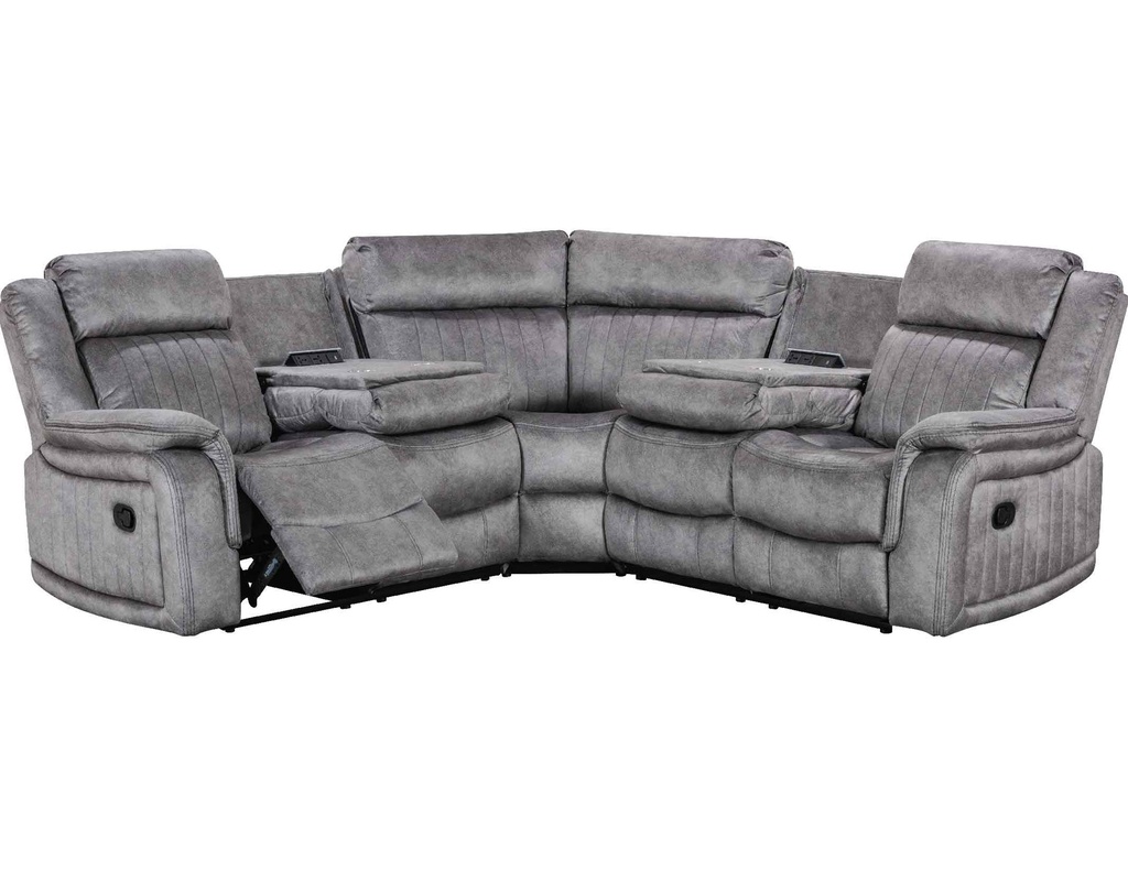 SOFA RECLINABLE TELA OVALADO CX076A-52LB+01+52RD# TJ025 UKFR# GRIS  3PZ