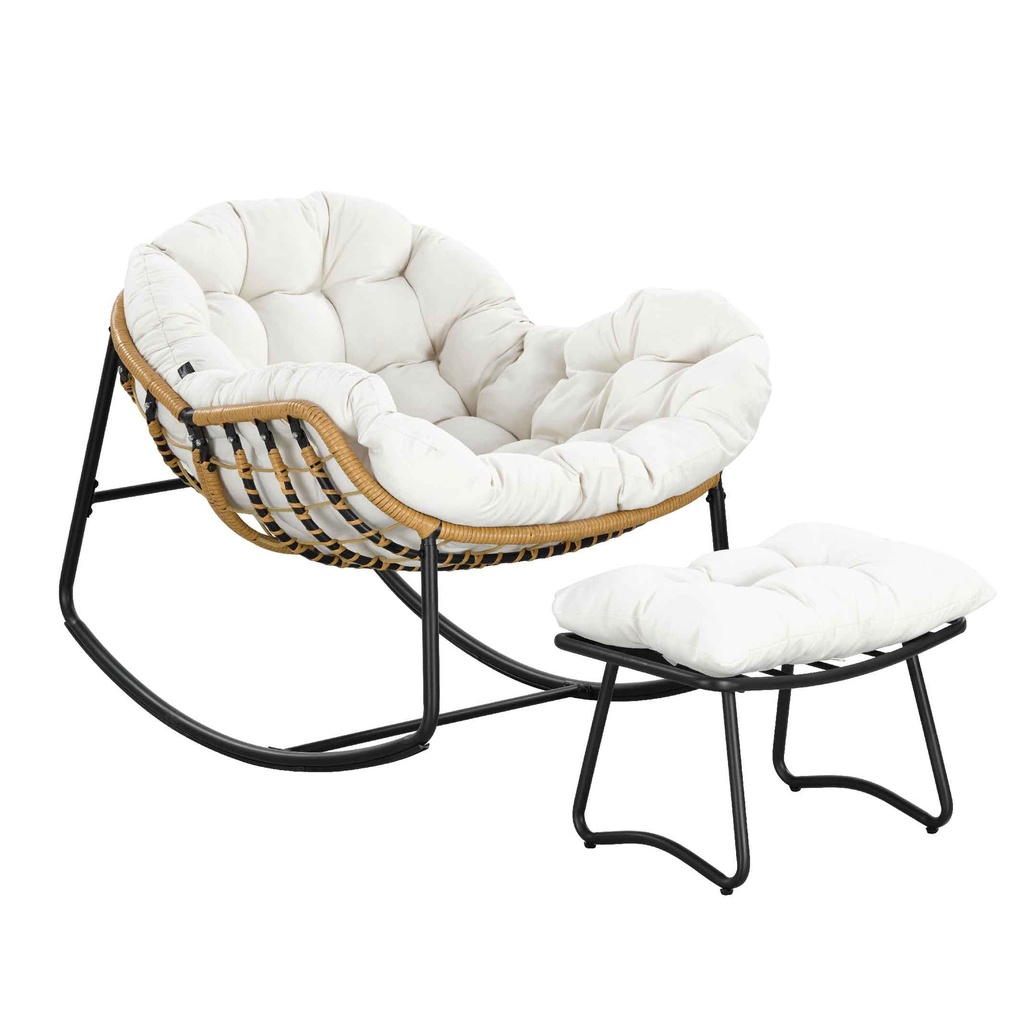 MIMBRE SILLA Y-540+F-01# NEGRO COJIN BLANCO