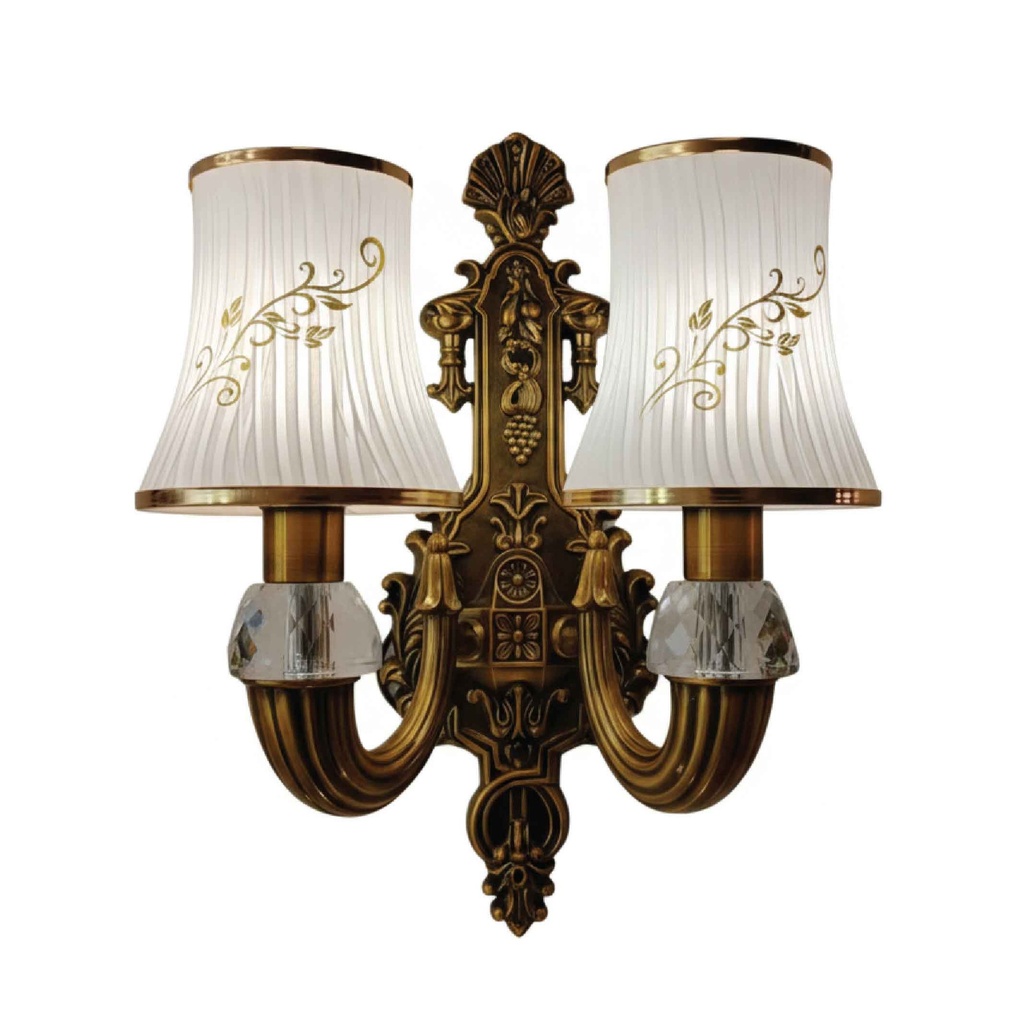 LAMPARA DE PARED B5082/2# DOBLE METAL VIDRIO ROSCA