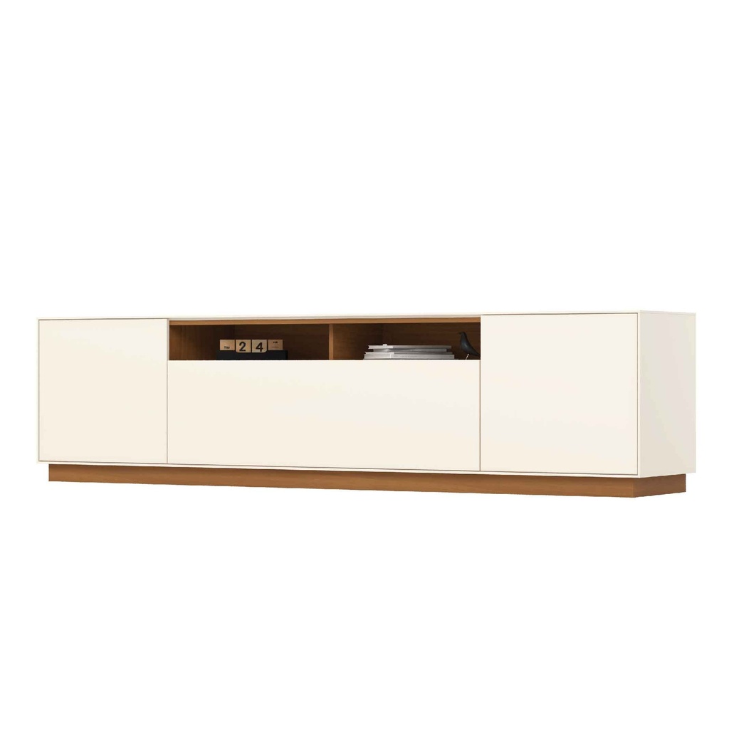GABINETE P/TV DOMUS# S311-225# OFF-WHITE/CANELA# 220X43X55CM