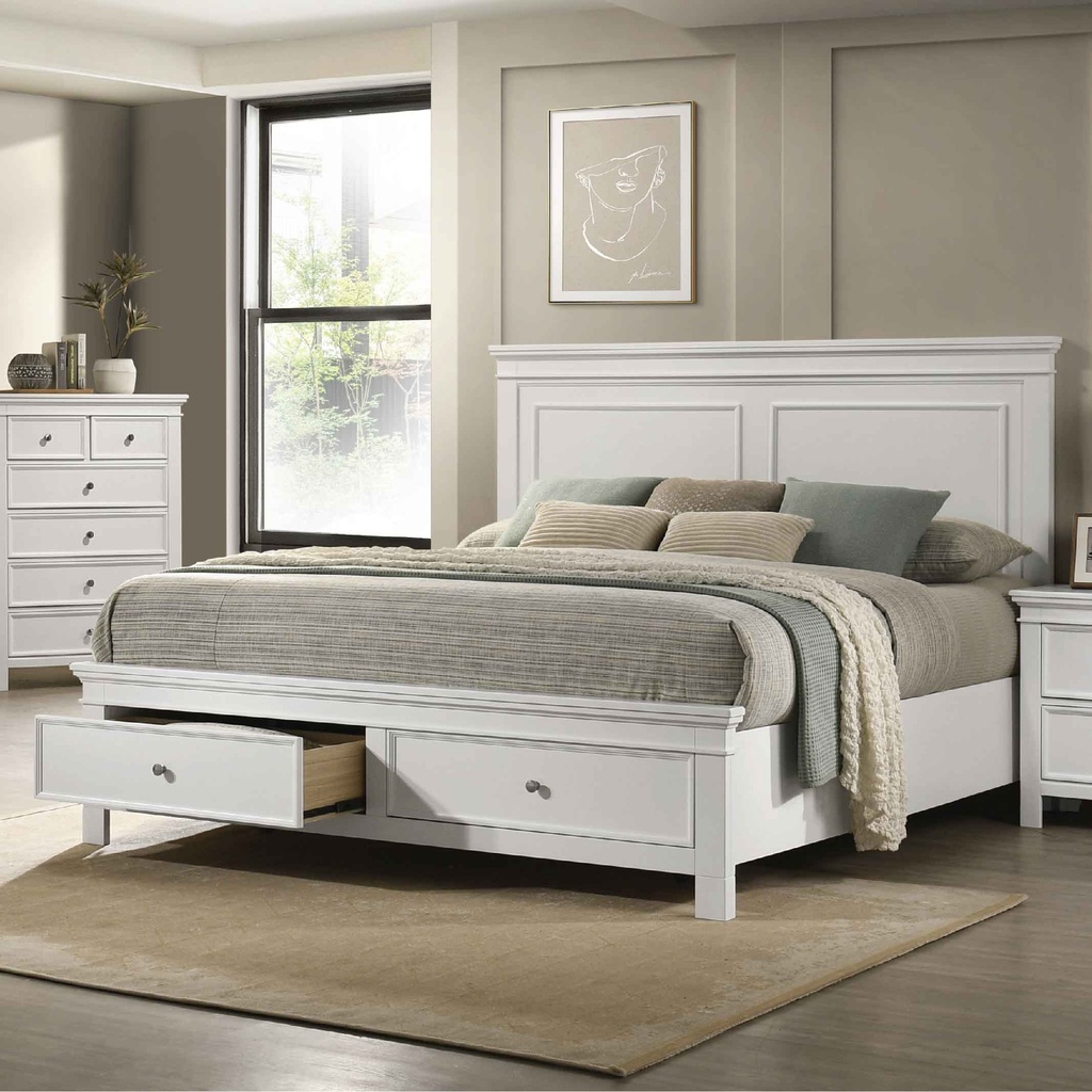 CAMA QUEEN 1.53X2.03M B513-W-Q-HB# PROVENCE# BLANCA 3CJ