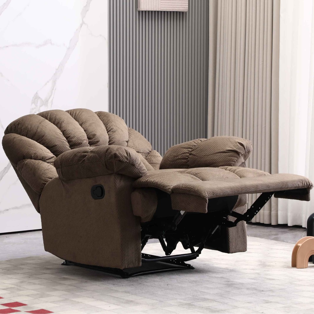 SOFA RECLINABLE TELA HD-9030# 103-25# CHOCOLATE 2PUESTOS