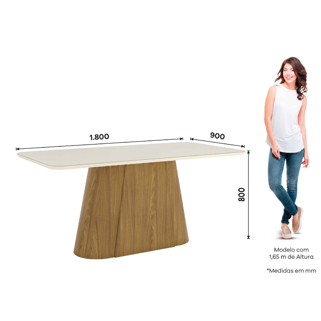 MESA COMEDOR OLIVIA ESQ REDON # SC120-127#  180CM