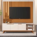 GABINETE P/TV TUCUMA# 32767# OFF WHITE/NATURE 180X43X54CM 3PUERTAS 2CJ