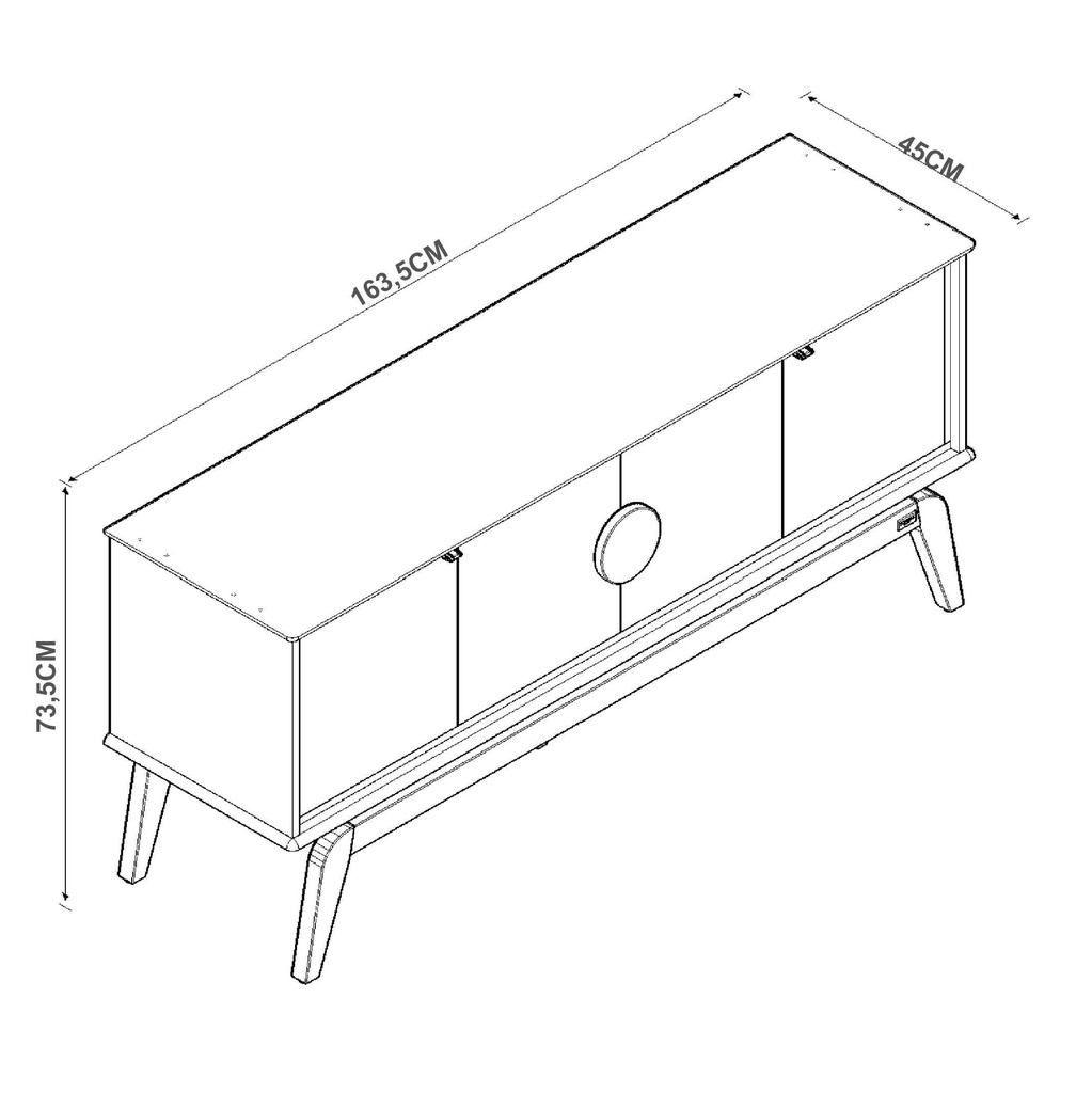 BUFETERO PARIS# 11719# OFF WHITE/NATURE 4PUERTAS 164X45X72CM