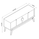 BUFETERO PARIS# 11719# OFF WHITE/NATURE 4PUERTAS 164X45X72CM