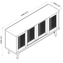 MESITA VIDRIO ECT-015#  120X66X40 CLARO BASE INOXIDABLE