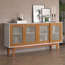 BUFETERO DETROIT# 1279# BLANCO/NATURE 4PUERTAS 164X42X82CM