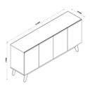 BUFETERO ARES# 1185# BLANCO/NATURE 4PUERTAS 164X41X77CM