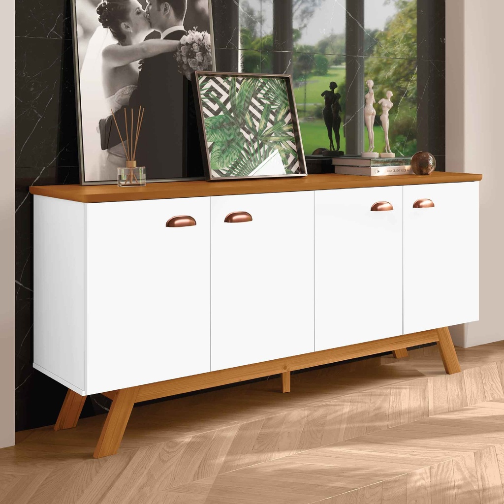 BUFETERO ATLANTA# 1742# BLANCO/NATURE 4PUERTAS 164X41X77CM