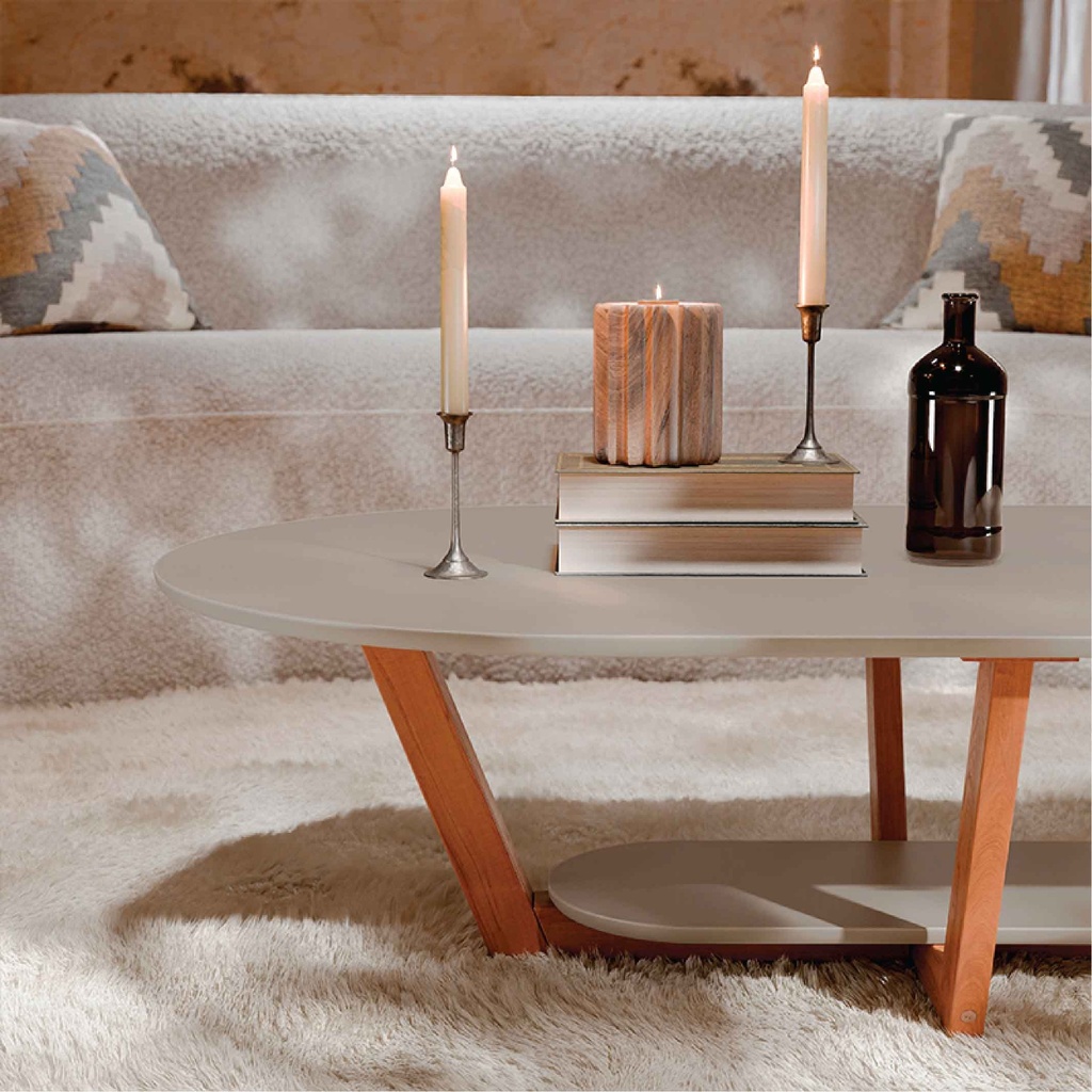 MESITA DE CENTRO ELEGANCE# 10301# OFF WHITE/NATURE 120X68X35CM 