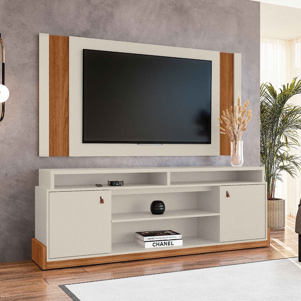 GABINETE P/TV MONTANA # 1005138# COLOR 765 PEROLA METALIZADO/CINAMOMO MEL# 2 PUERTAS
