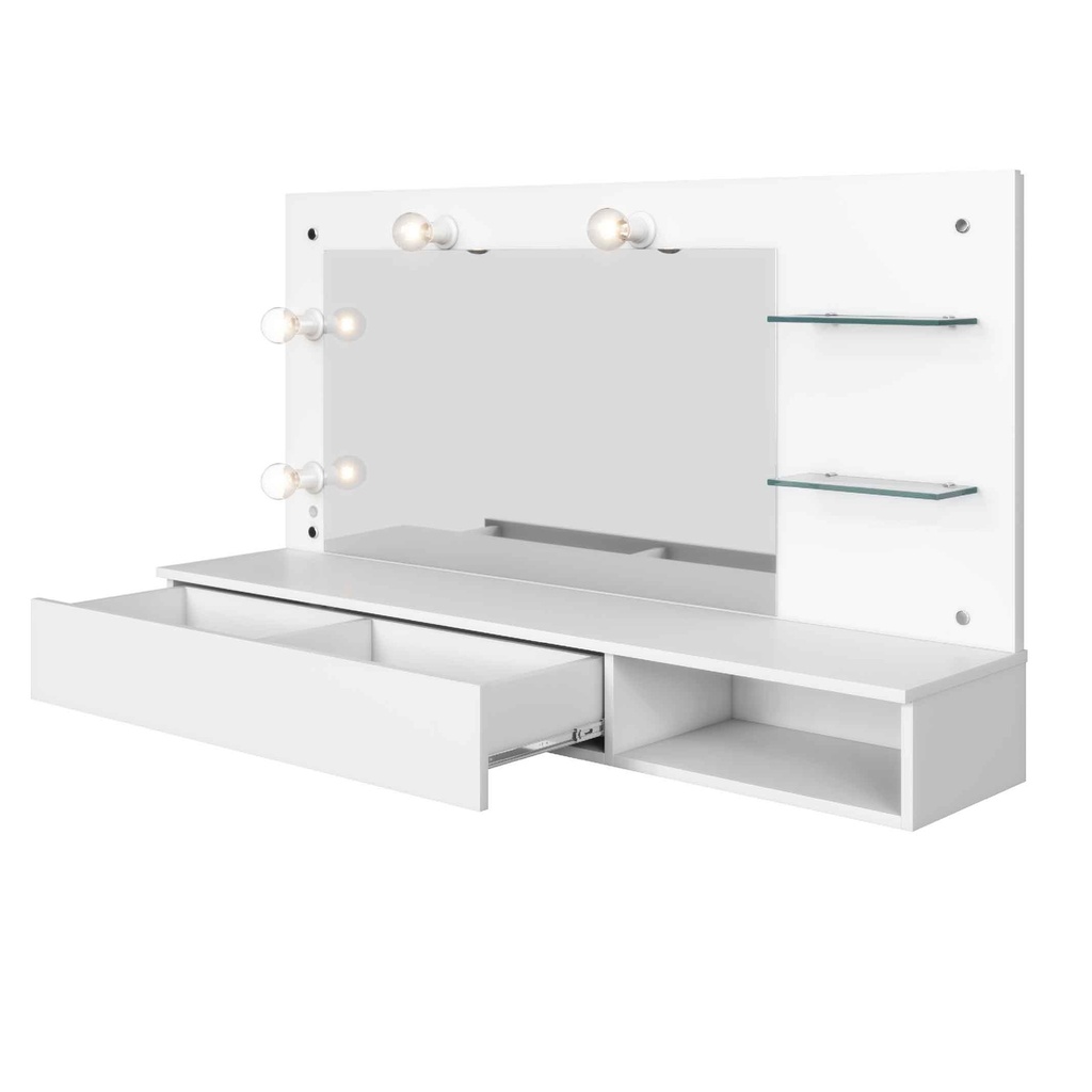 PEINADORA AEREA LUMIERE# 3003031# C/ESPEJO BRANCO FOSCO-511# 135X76X30CM   1GV