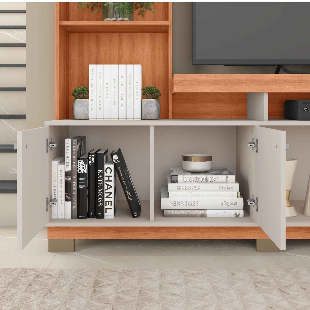 CENTRO ENTRETENIMIENTO FORMOSA #FREIJO/OFF WHITE#210X44X207CM