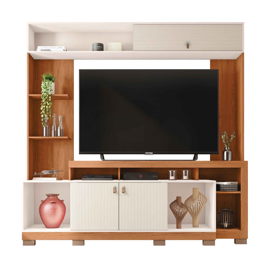 CENTRO ENTRETENIMIENTO HOME THEATER SINFONIA# PREIJO/OFF WHITE# 200X45X203CM