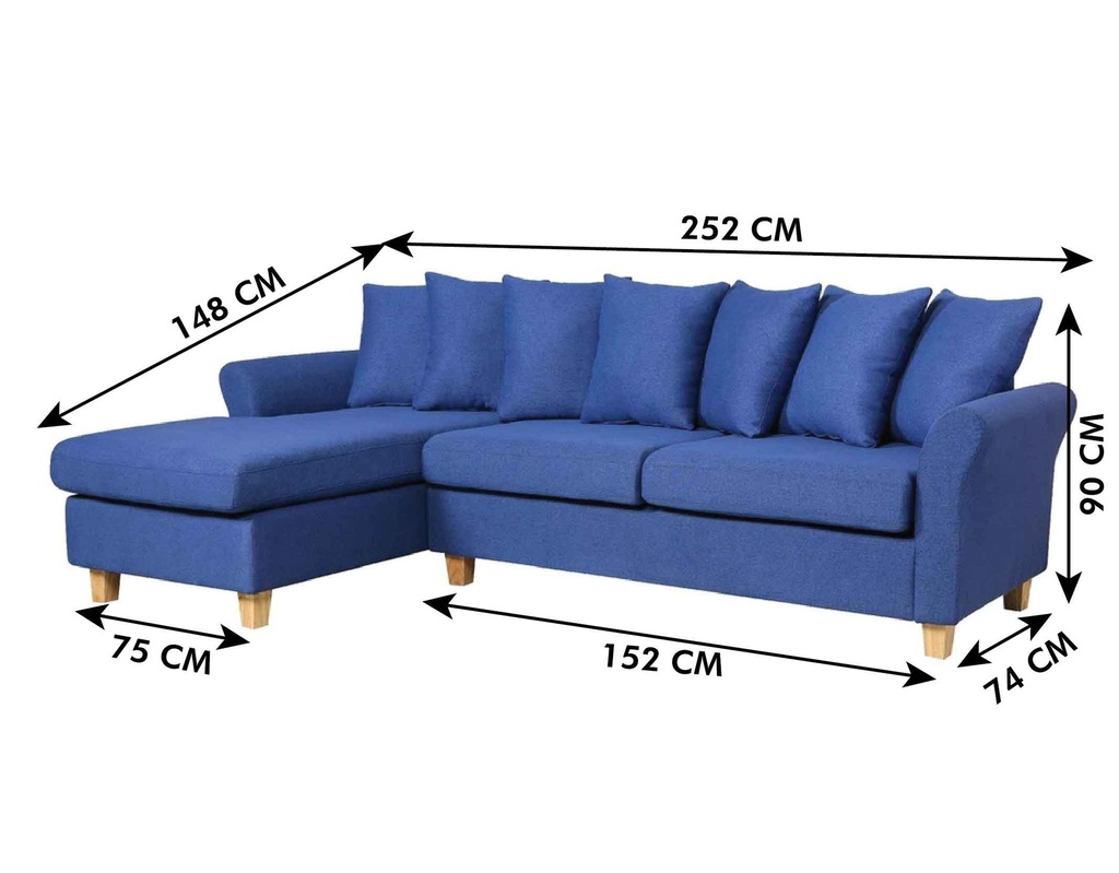 SOFA TELA L* TWS-204# GRIS GS59-9# PATA COLOR CHOC. OSCURO