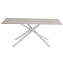 MESA COMEDOR RECT DT1603# 180X100X76CM BEIGE# CERAMICA C/ PATA DE METAL 