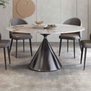 MESA DE COMEDOR REDONDA DT245# PIEDRA SINTERIZADA 120X75CM# BASE METAL