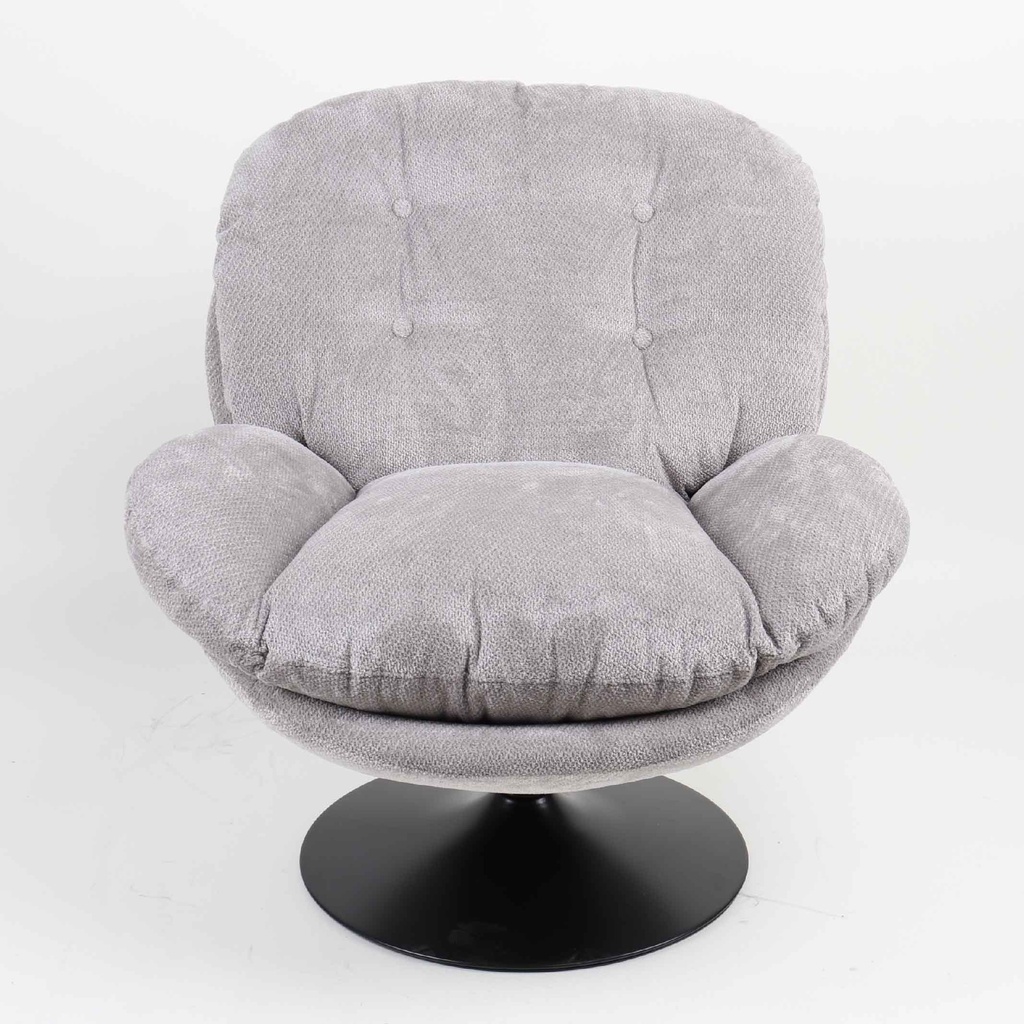 SILLA POLTRONA QH-8613K# VINCI07 GRIS CLARO# BASE NEGRA
