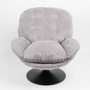SILLA POLTRONA QH-8613K# VINCI07 GRIS CLARO# BASE NEGRA