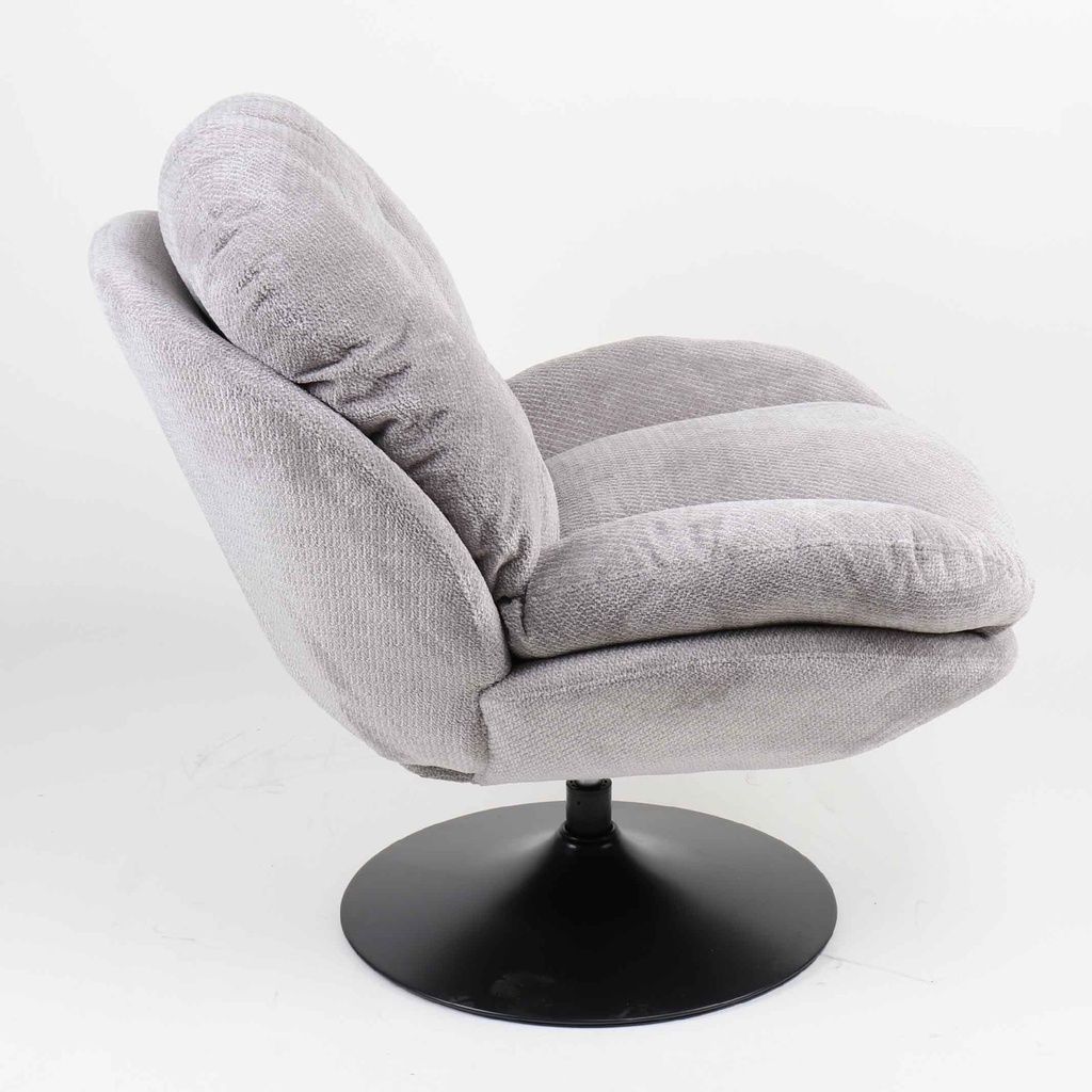 SILLA POLTRONA QH-8613K# VINCI07 GRIS CLARO# BASE NEGRA