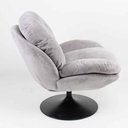 SILLA POLTRONA QH-8613K# VINCI07 GRIS CLARO# BASE NEGRA