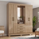 CLOSET B24-198# JEQUITIBA BRILLO# 4 PUERTAS/3GVT 200X163X46CM