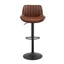 SILLA DE BAR AJUSTABLE ZS-607# VINIL CHOCOLATE OSCURO# BASE NEGRO