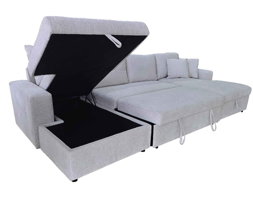 SOFA CAMA TELA L* CZS0025CA-SKD# CLEOP+2P+CLEOP SH45508-1# BEIGE C/ ALMACENAJE