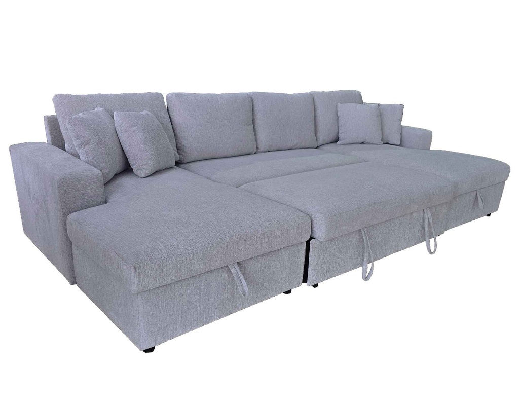 SOFA CAMA TELA L* CZS0025CA-SKD# CLEOP+2P+CLEOP SH4550B-12# GRIS C/ ALMACENAJE