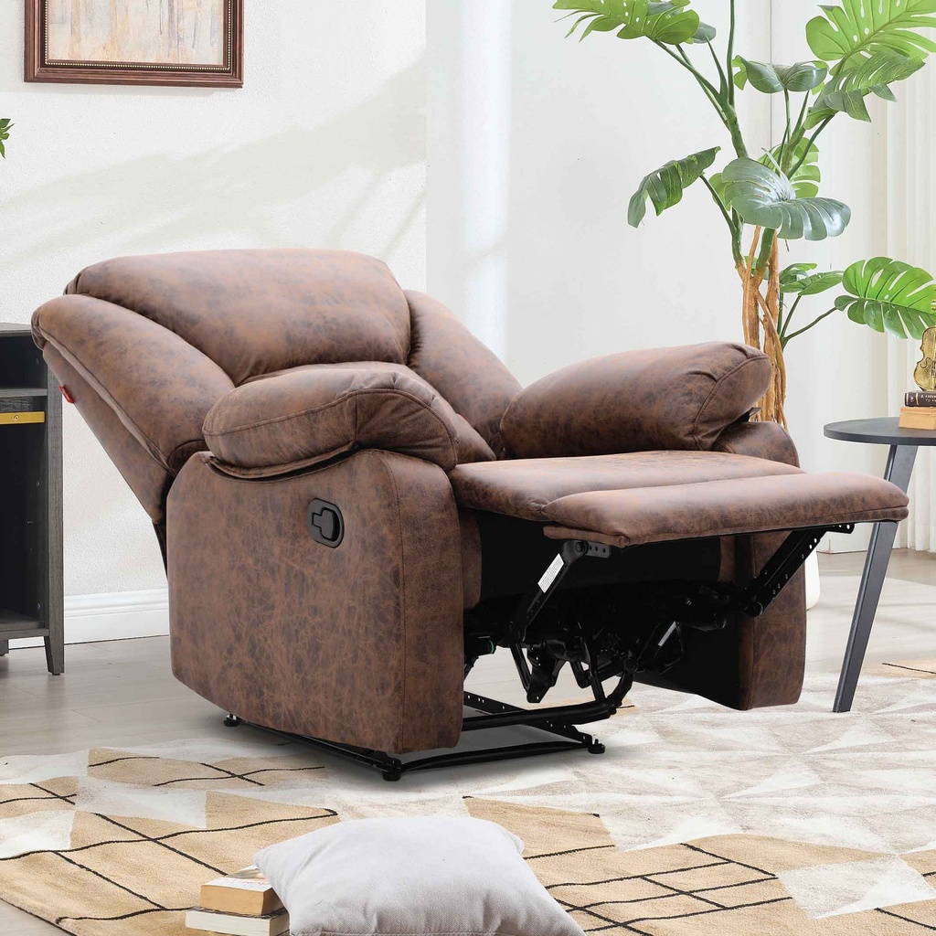 SOFA RECLINABLE TELA RR5619AF51D# 1PUESTO BROWN-J146#