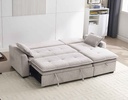 SOFA CAMA TELA L* MLM-110260# COLOR XT-1 BEIGE# C/ ALMACENAJE EN CLEO 2CJ