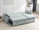 SOFA CAMA TELA L* MLM-110260# COLOR XT-13 GREY# C/ ALMACENAJE EN CLEO 2CJ