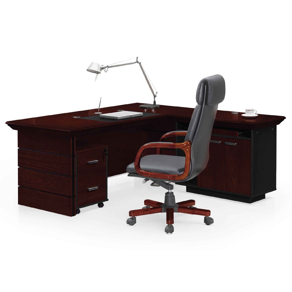 ESCRITORIO P/OFICINA LN-940# VENEER/WALNUT  P-033# 160X80X76CM+LATERAL