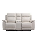 SOFA RECLINABLE CUERO/VINIL RR5628AY52DD# 2 PUESTOS CON CONSOLA