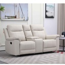 SOFA RECLINABLE CUERO/VINIL RR5628AY52DD# 2 PUESTOS CON CONSOLA