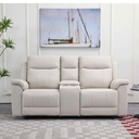 SOFA RECLINABLE CUERO/VINIL RR5628AY52DD# 2 PUESTOS CON CONSOLA