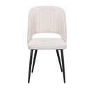 SILLA DE COMEDOR DC-3181# CASTEL03+ARAGON03# BEIGE PATAS METAL NEGRO