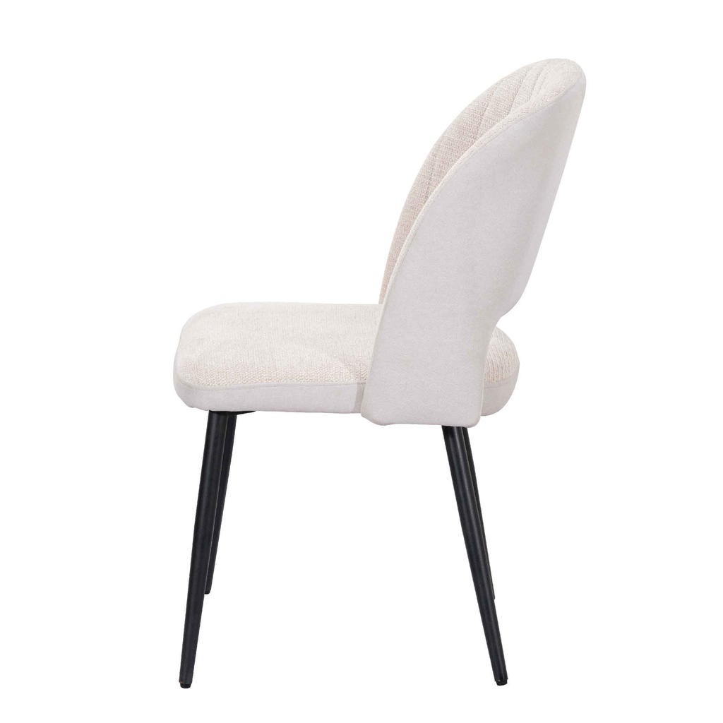 SILLA DE COMEDOR DC-3181# CASTEL03+ARAGON03# BEIGE PATAS METAL NEGRO
